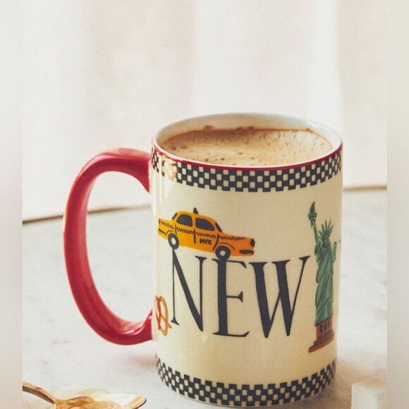 Anthropologie Rifle Paper Co. Stoneware NYC Mug NWOT - Picture 1 of 8